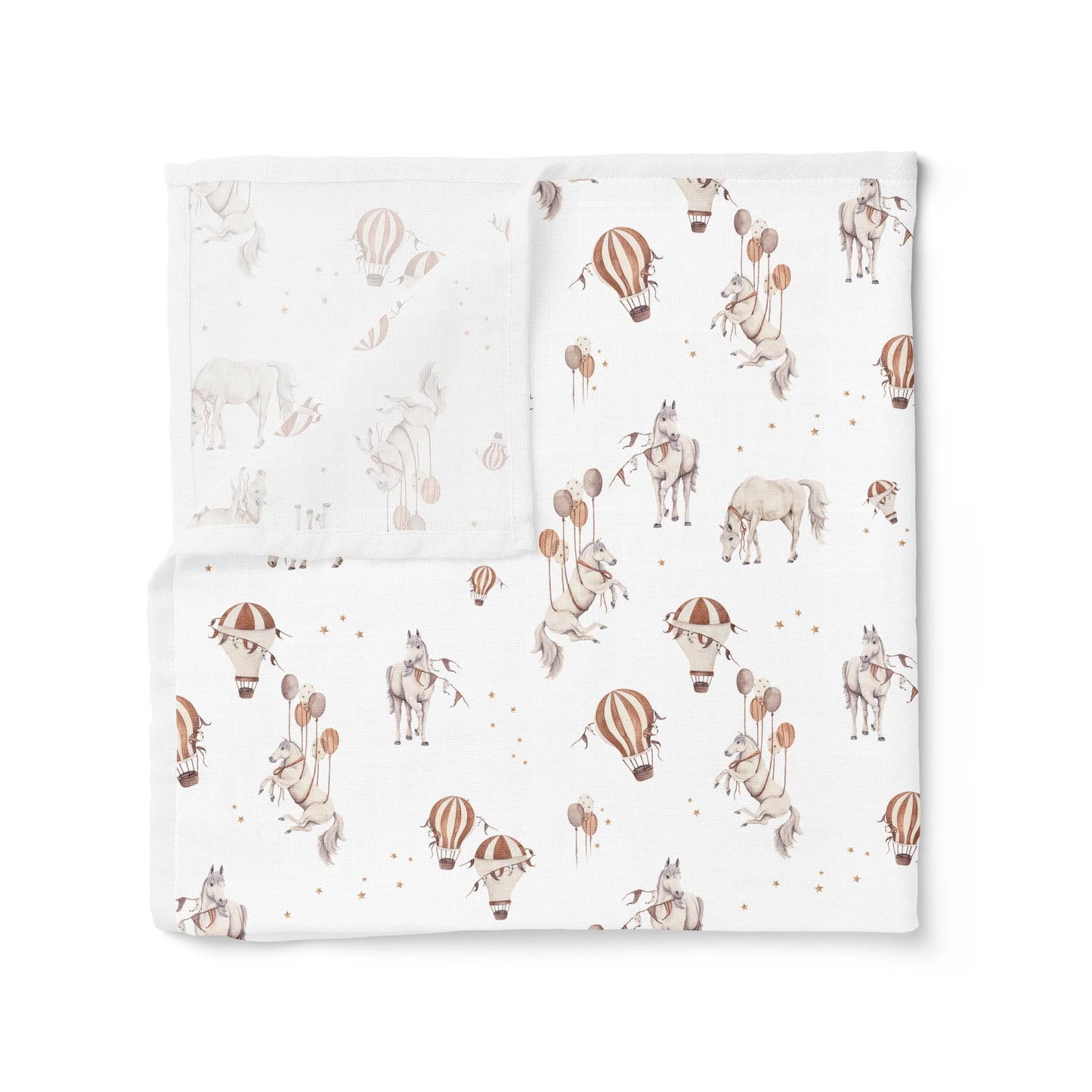 Confetti Kidz - Sky Stallions Organic Muslin Swaddle