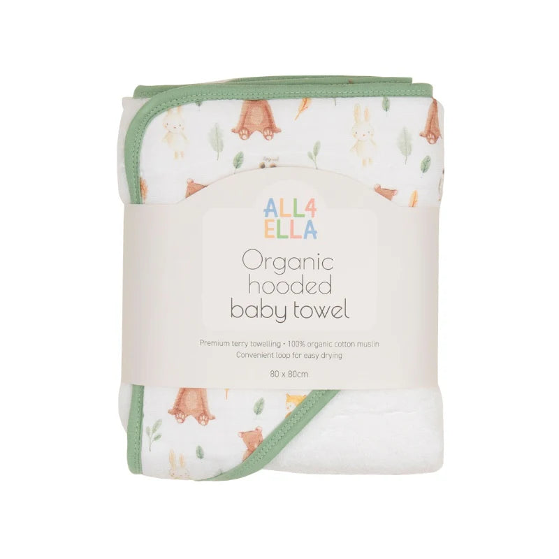 All4Ella - Hooded Towel - Forest Friends