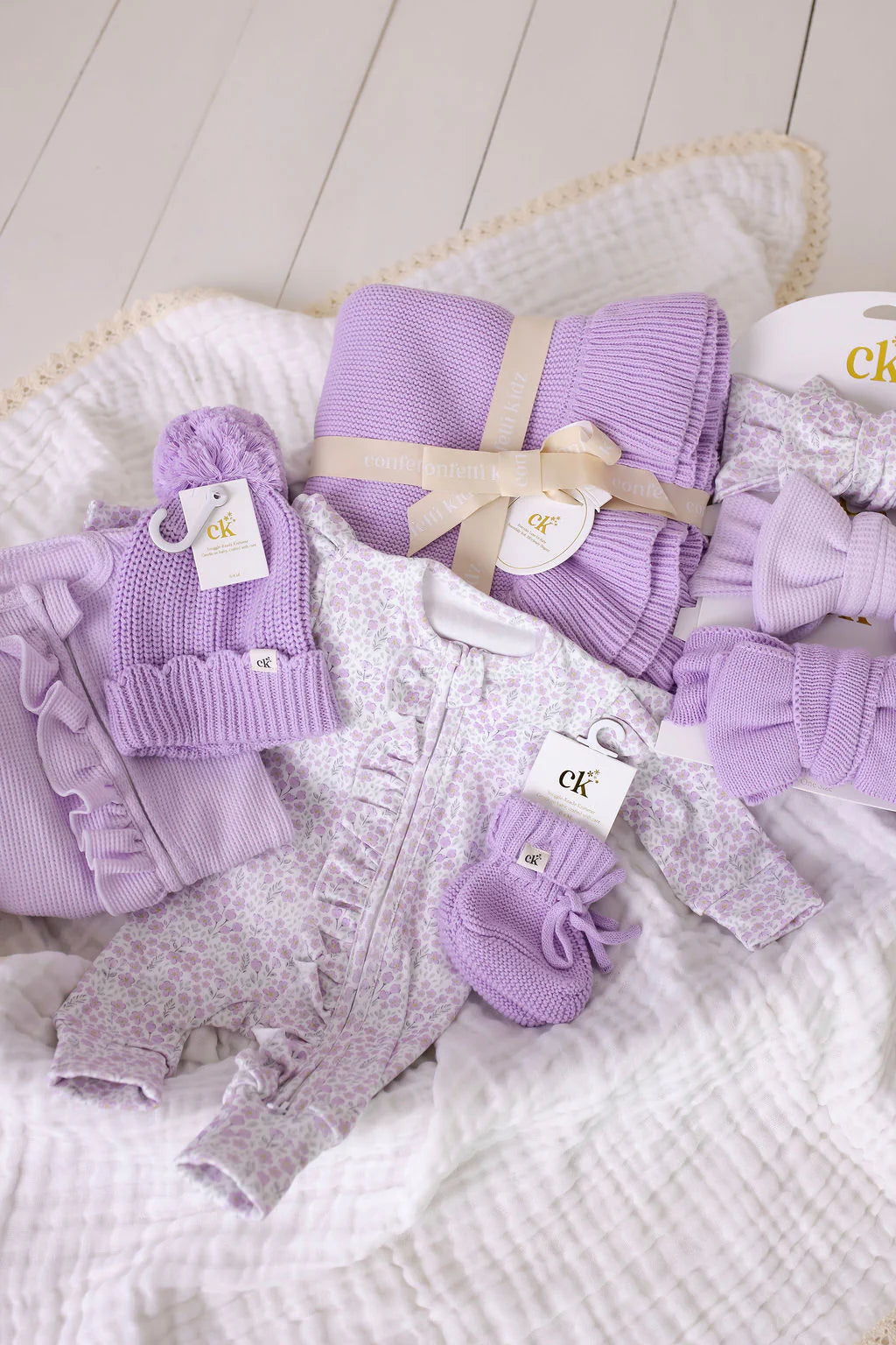 Confetti Kidz - Lilac Waffle Zipsuit