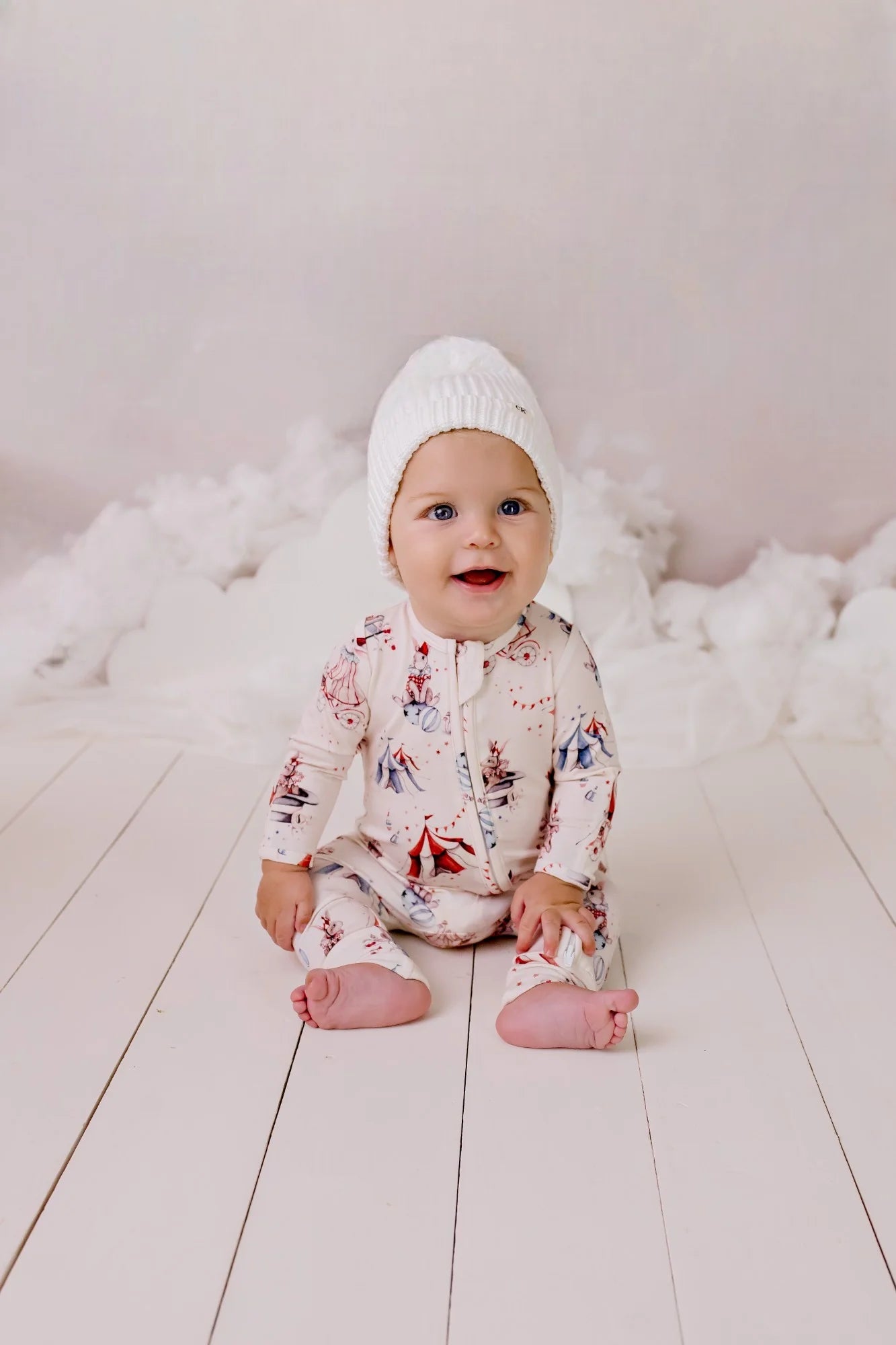 Confetti Kidz - Circus Bunnies Bamboo Zipsuit