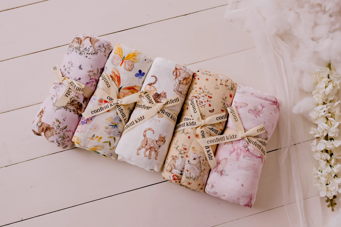 Confetti Kidz - Butterfly Blooms Organic Muslin Swaddle