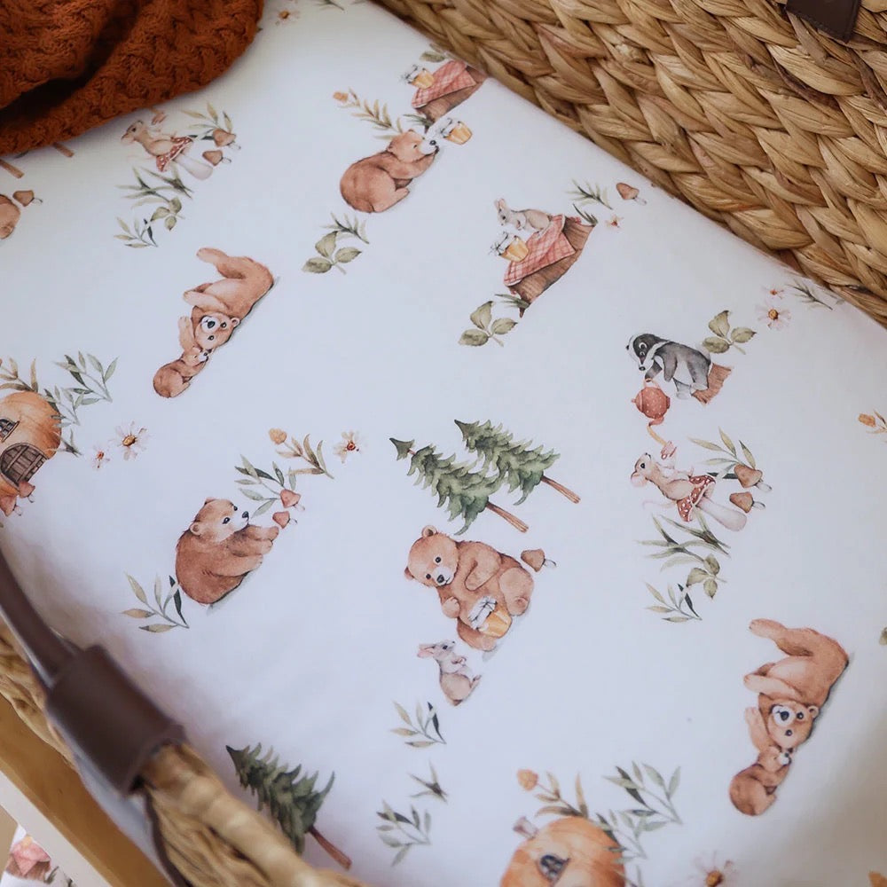 Bears Organic Bassinet/Change Pad Cover