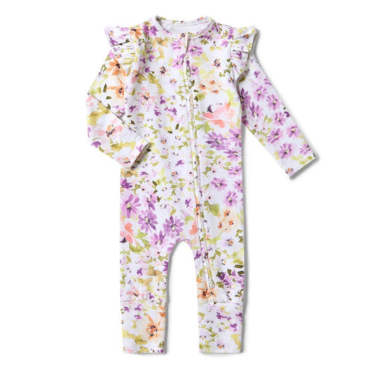 Isla Snugglesuit Convertible Romper With Frill
