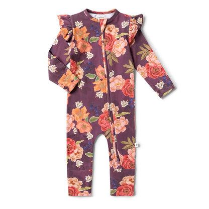 Sienna Snugglesuit Convertible Romper with Frill Sleeve