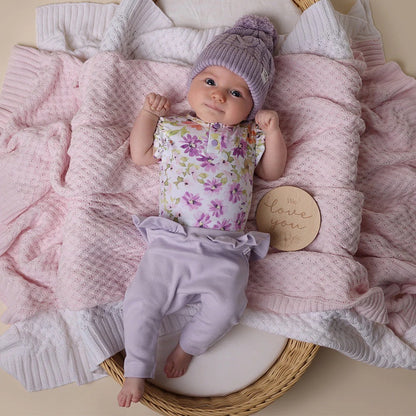 Lavender Organic Pant With Frill