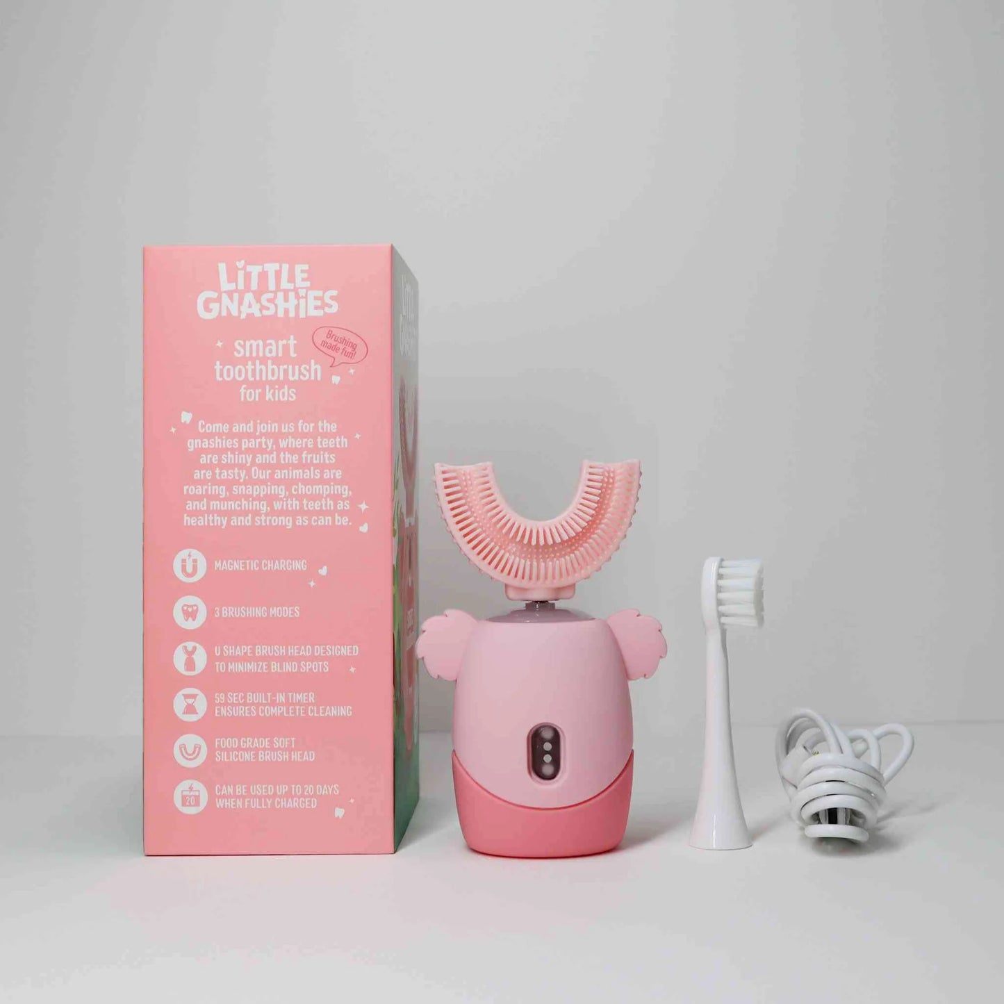Little Gnashies - U Shaped Electric Toothbrush - Pink