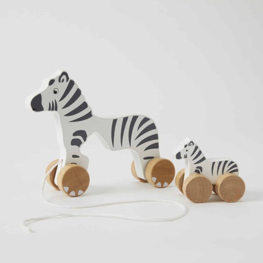 Pull Along Zebra & Baby - Zookabee