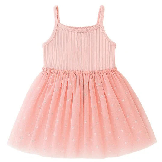 Confetti Kidz - Sparkling Rose Ribbed Tulle Dress