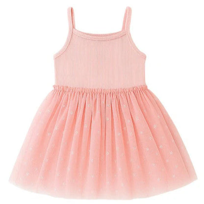 Confetti Kidz - Sparkling Rose Ribbed Tulle Dress