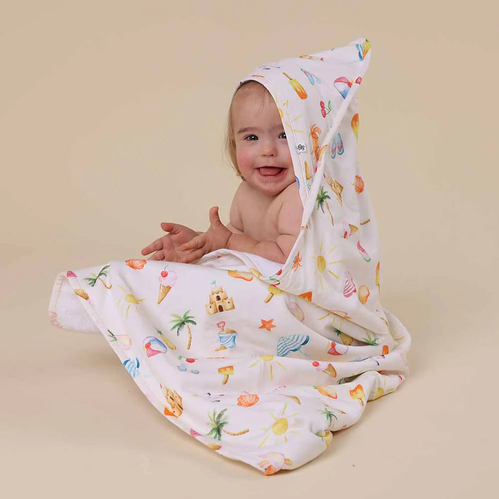Snuggle Hunny - Beach Fun Organic Hooded Baby Towel