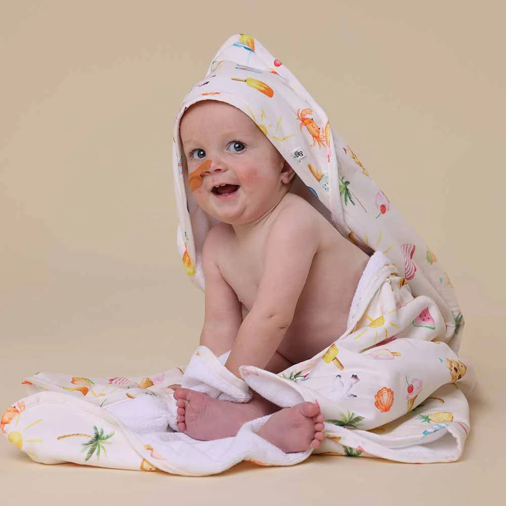 Snuggle Hunny - Beach Fun Organic Hooded Baby Towel