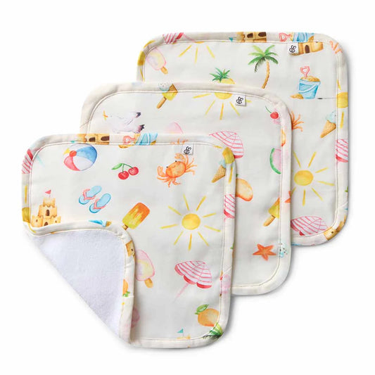 Snuggle Hunny - Beach Fun Organic Wash Cloths - 3 Pack