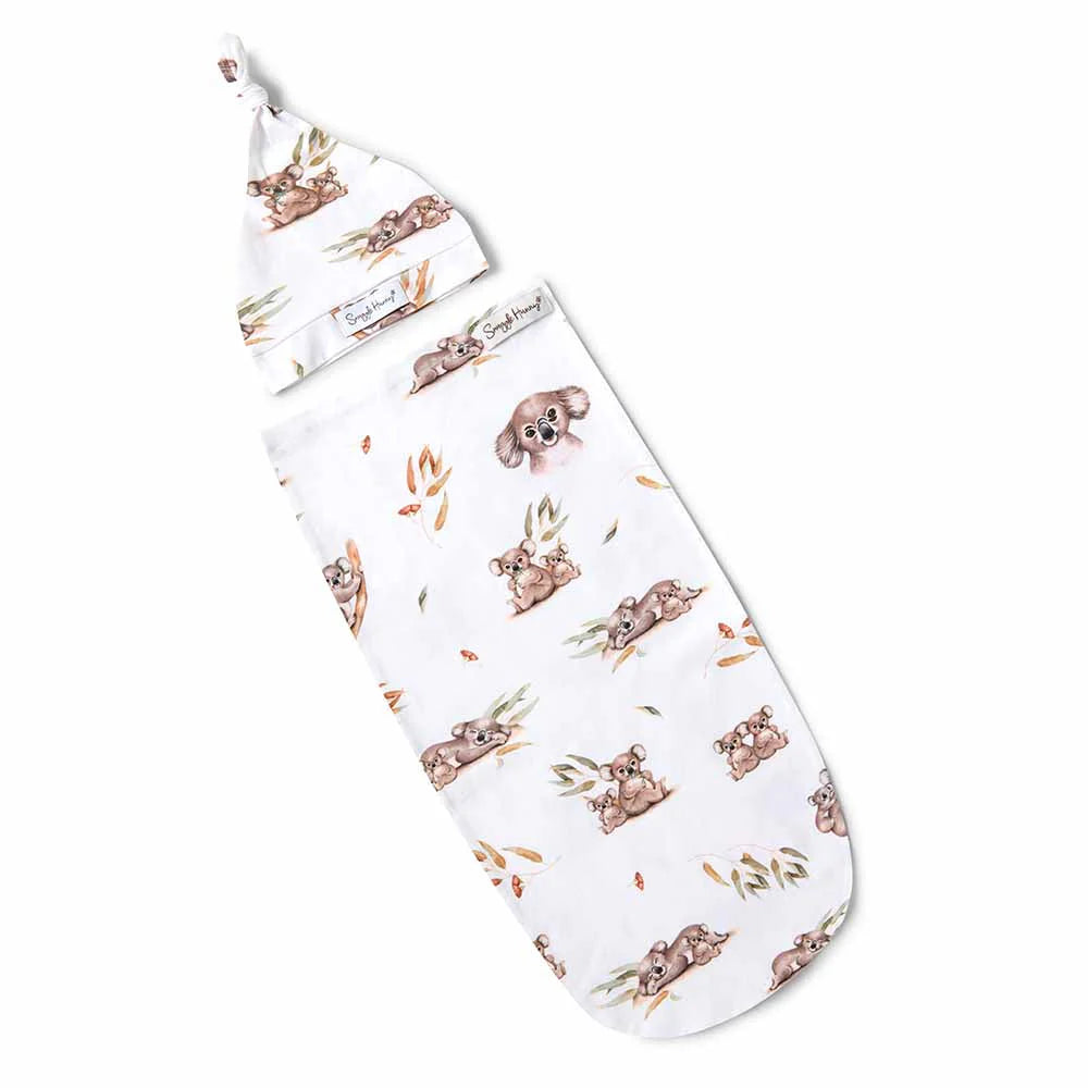 Snuggle Hunny - Koala Organic Snuggle Swaddle & Beanie Set