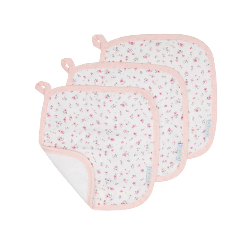 All4Ella - Wash Cloths 3pk - Pink Petals