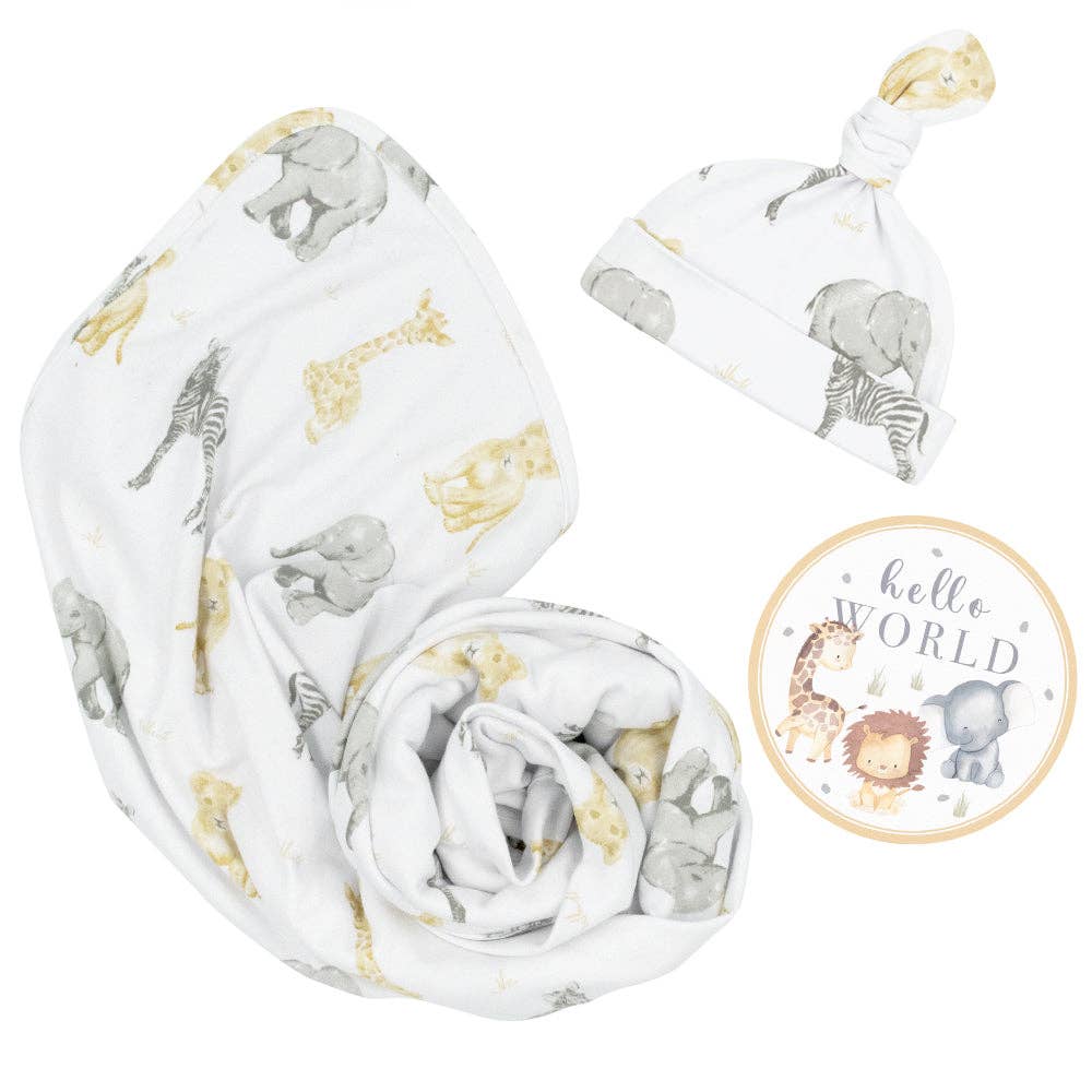 Hello World Gift Set - Savanna Babies