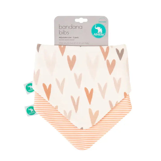 Bandana Bibs 2pk - Hearts: Hearts