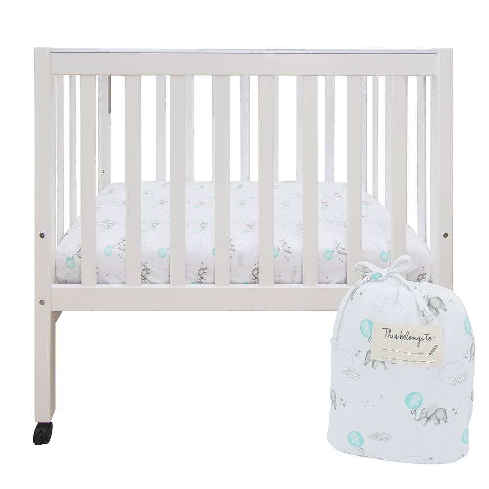 Living Textiles - Childcare Cot Fitted Sheet - Elephant
