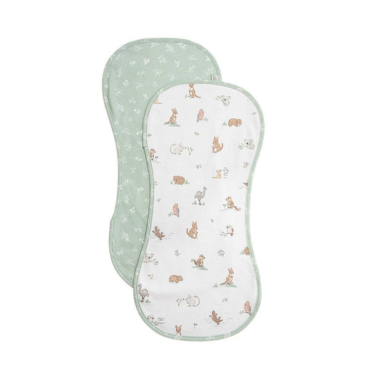 Living Textiles - 2 Pack Organic Burp Cloths - Australiana