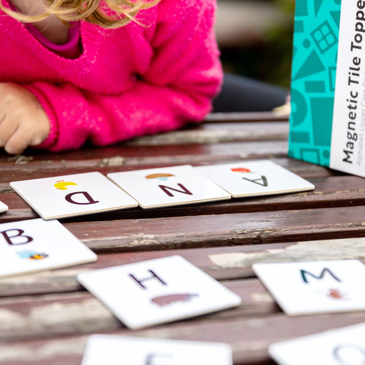 Learn and Grow Toys - Learn & Grow Magnetic Tile Topper - Alphabet Upper Case Pack