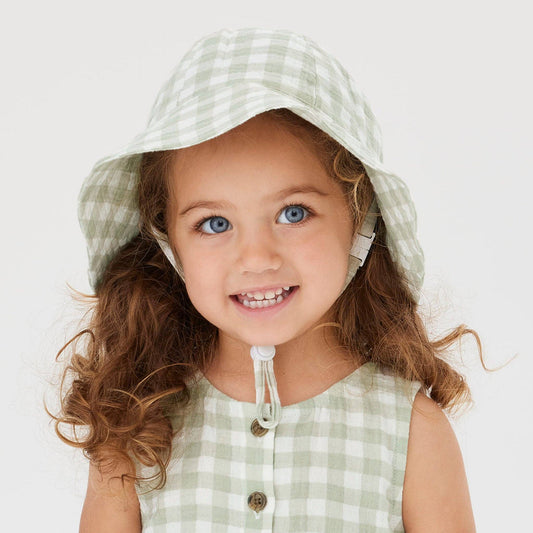 Kynd Baby - Broad Brim Hat - Sage Gingham