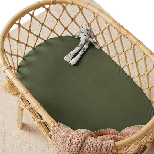 Snuggle Hunny - Olive Bassinet Sheet / Change Pad Cover