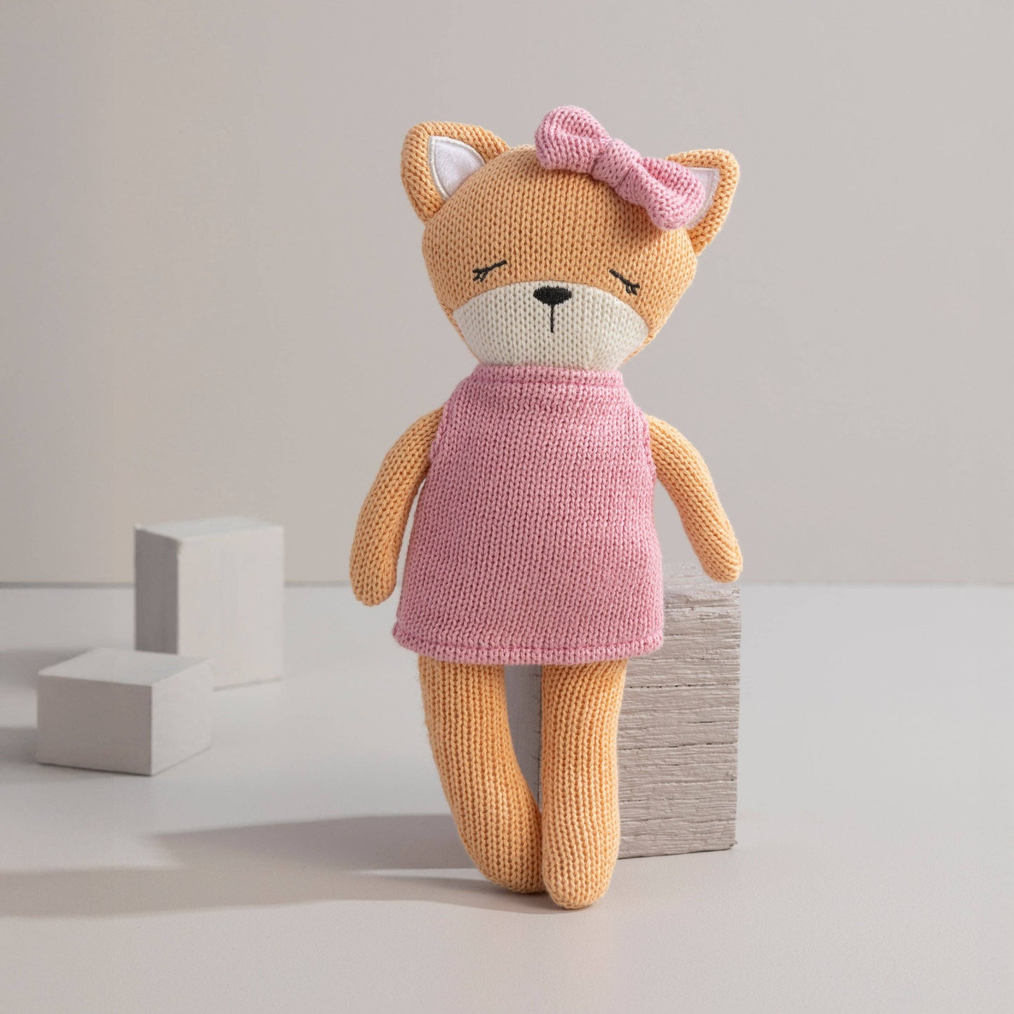 Living Textiles - Knitted Animal Toy- Frankie the Fox