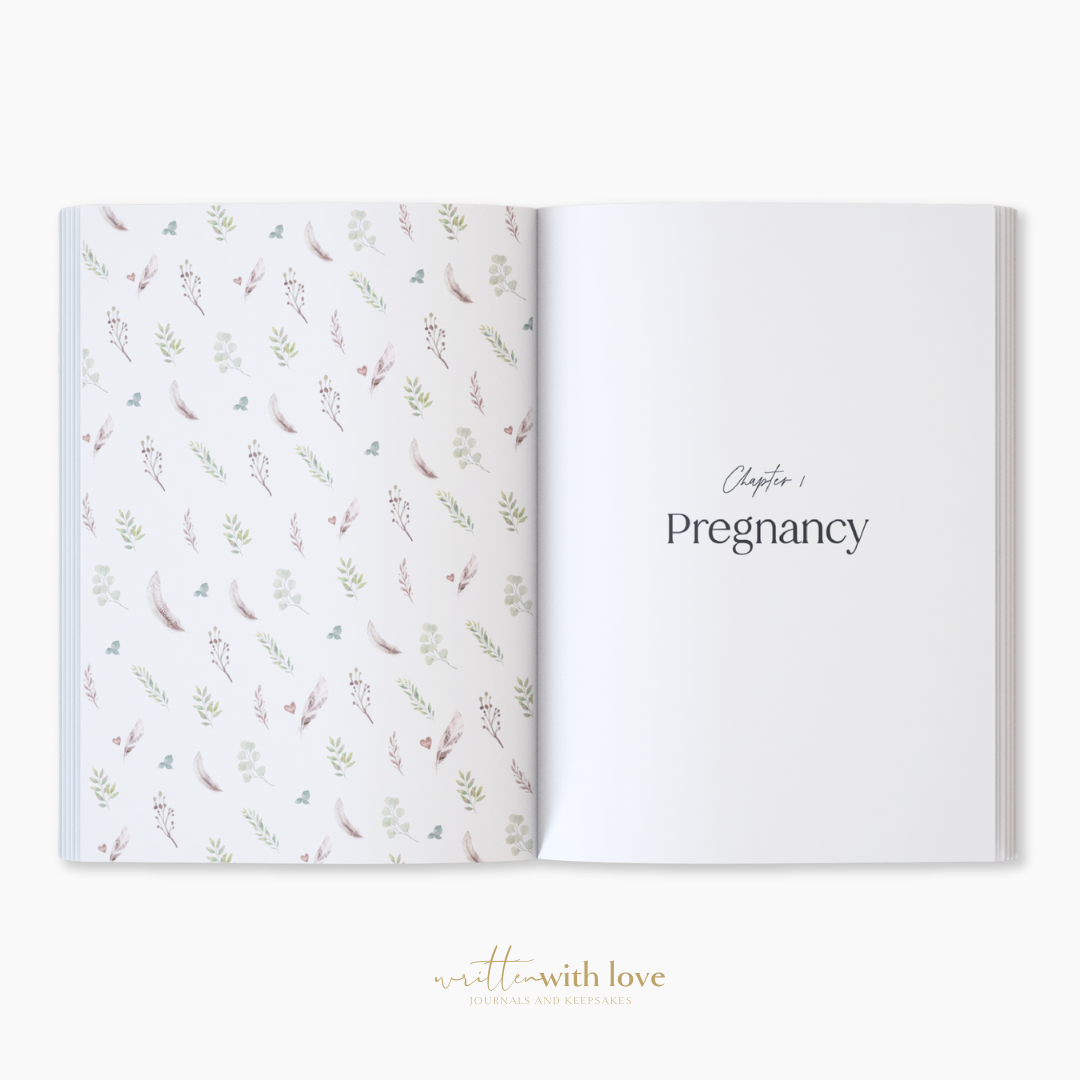 Written With Love - Baby Memory Book with Keepsake Box - Peony Pink