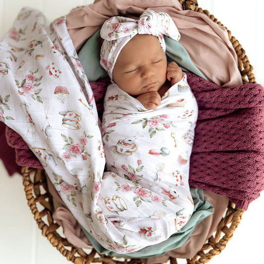 Snuggle Hunny - Alice's Tea Party Organic Muslin Wrap