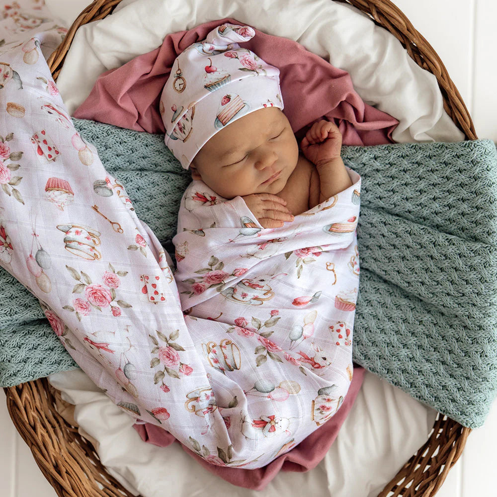 Snuggle Hunny - Alice's Tea Party Organic Muslin Wrap