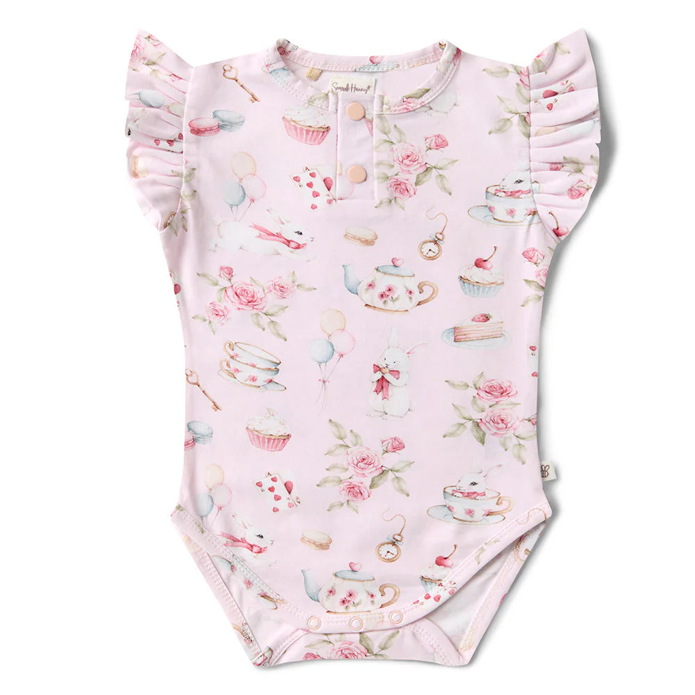 Snuggle Hunny - Alice's Tea Party Short Sleeve Organic Bodysuit