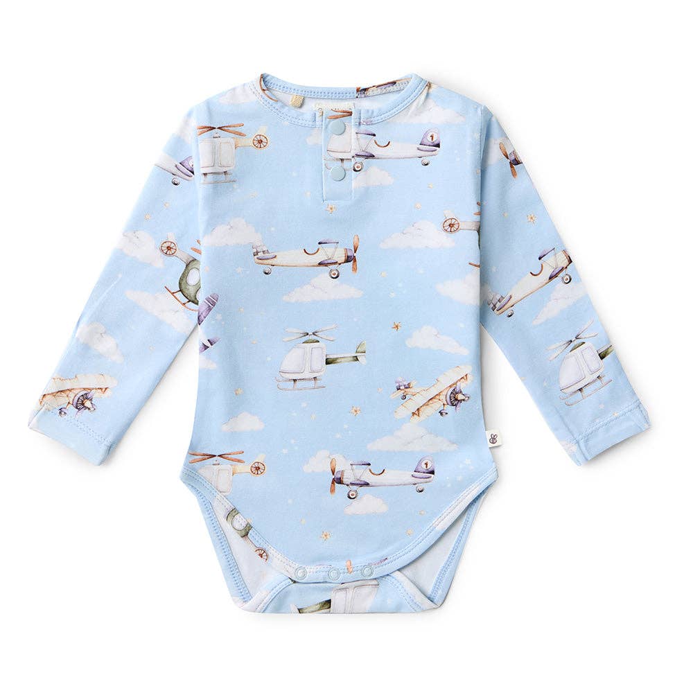 Snuggle Hunny - Taking Flight Long Sleeve Organic Bodysuit