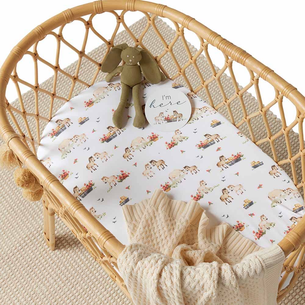 Pony Pals Organic Bassinet Sheet / Change Pad Cover