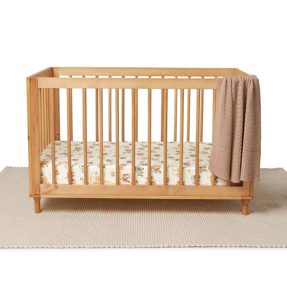 Snuggle Hunny - Diggers Organic Fitted Cot Sheet