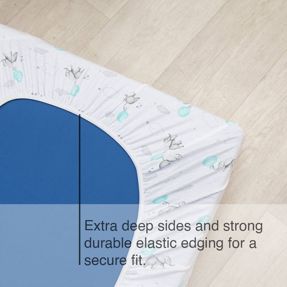 Living Textiles - Childcare Cot Fitted Sheet - Elephant