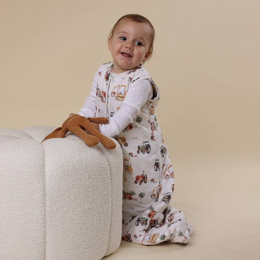 Snuggle Hunny - Diggers & Tractors Organic Sleeping Bag 2.5 TOG