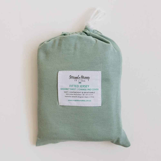 Snuggle Hunny - Sage Bassinet Sheet / Change Pad Cover