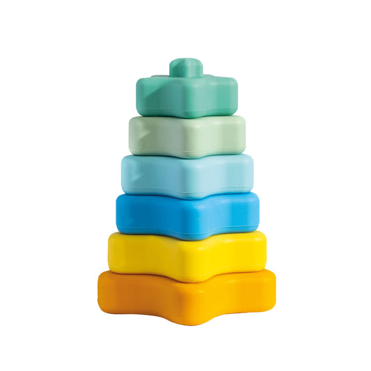 Living Textiles - Playground Silicone Stacking Tower Star - Sorbet