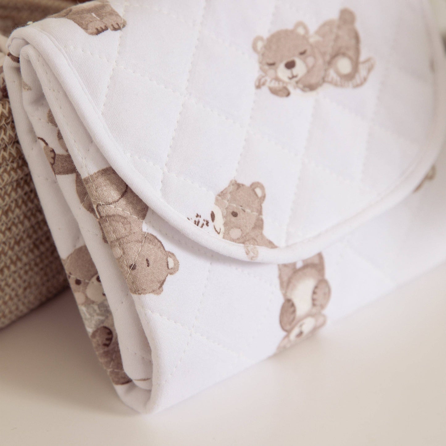 Living Textiles - Foldable Waterproof Travel Change Mat - Cuddly Bear