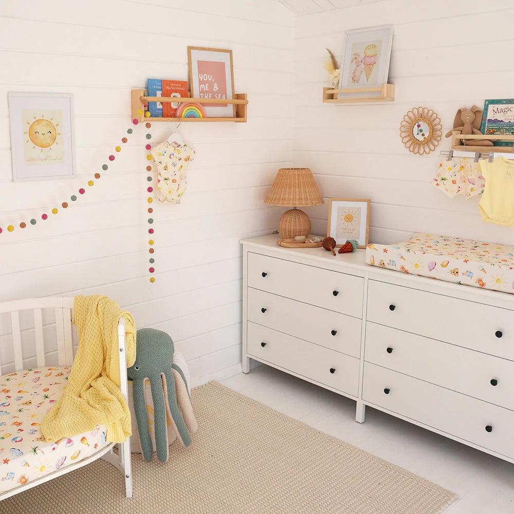 Snuggle Hunny - Beach Fun Organic Bassinet Sheet / Change Pad Cover