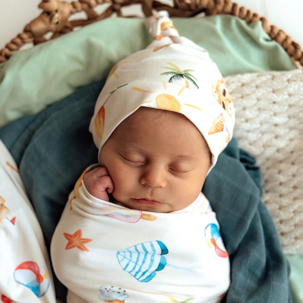 Snuggle Hunny - Beach Fun Organic Knotted Beanie