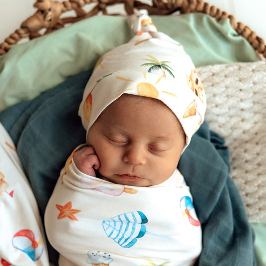 Snuggle Hunny - Beach Fun Organic Knotted Beanie