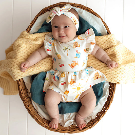 Snuggle Hunny - Beach Fun Short Sleeve Organic Dress