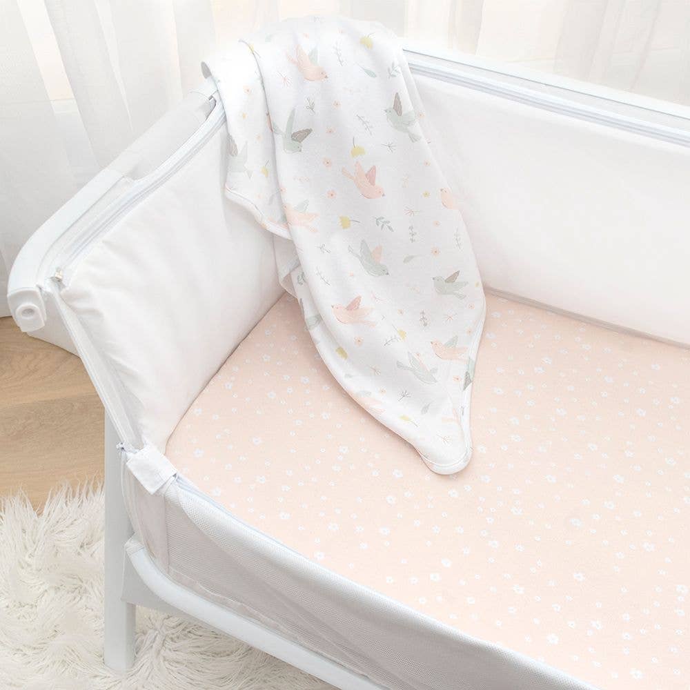 Living Textiles - 2pk Bedside Co-Sleeper Fitted Bassinet Sheets - Ava/Floral