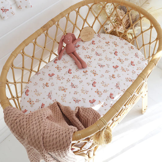Snuggle Hunny - Butterfly Bassinet Sheet / Change Pad Cover
