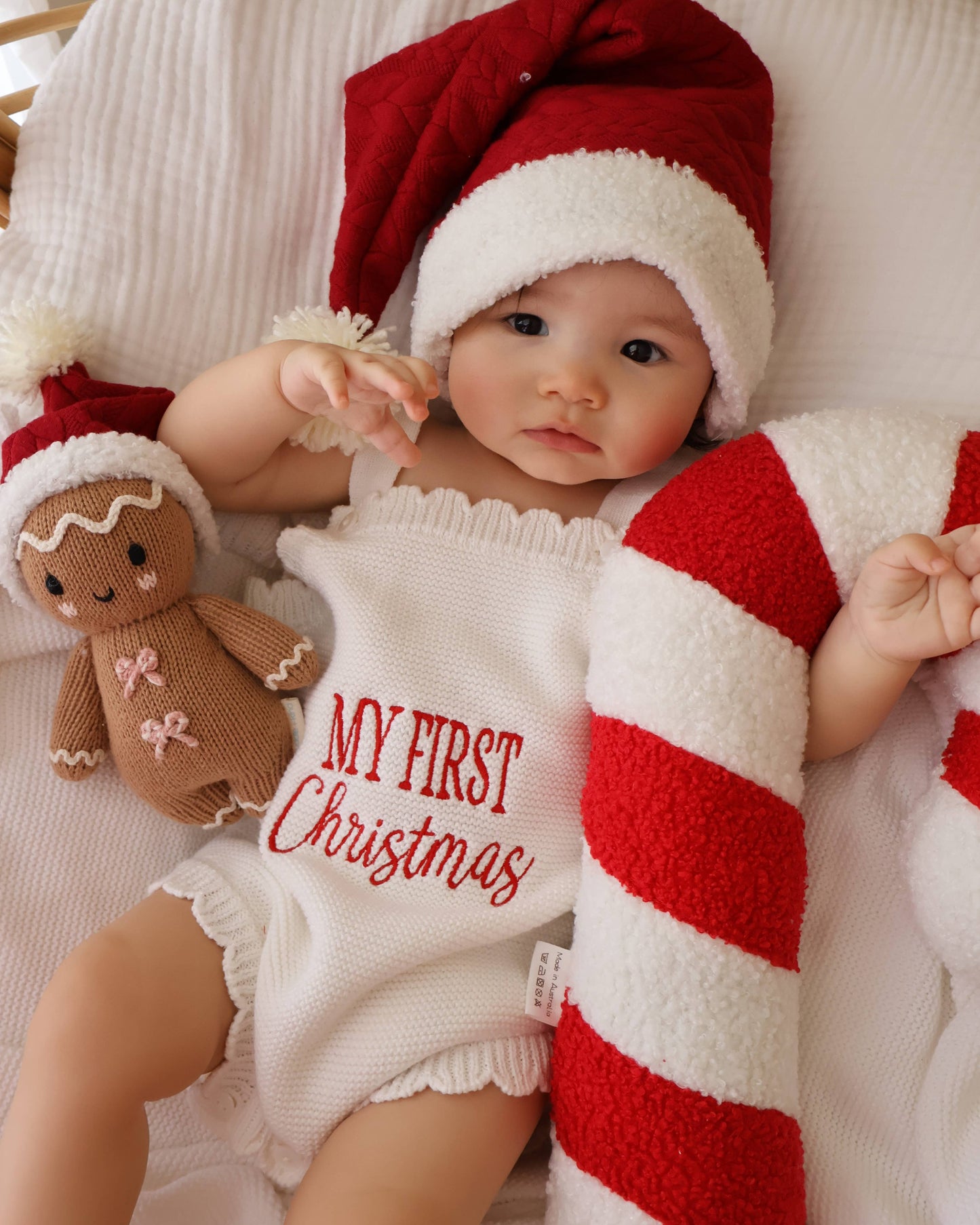 Elke & Indigo - My First Christmas Romper - Scallop Edge