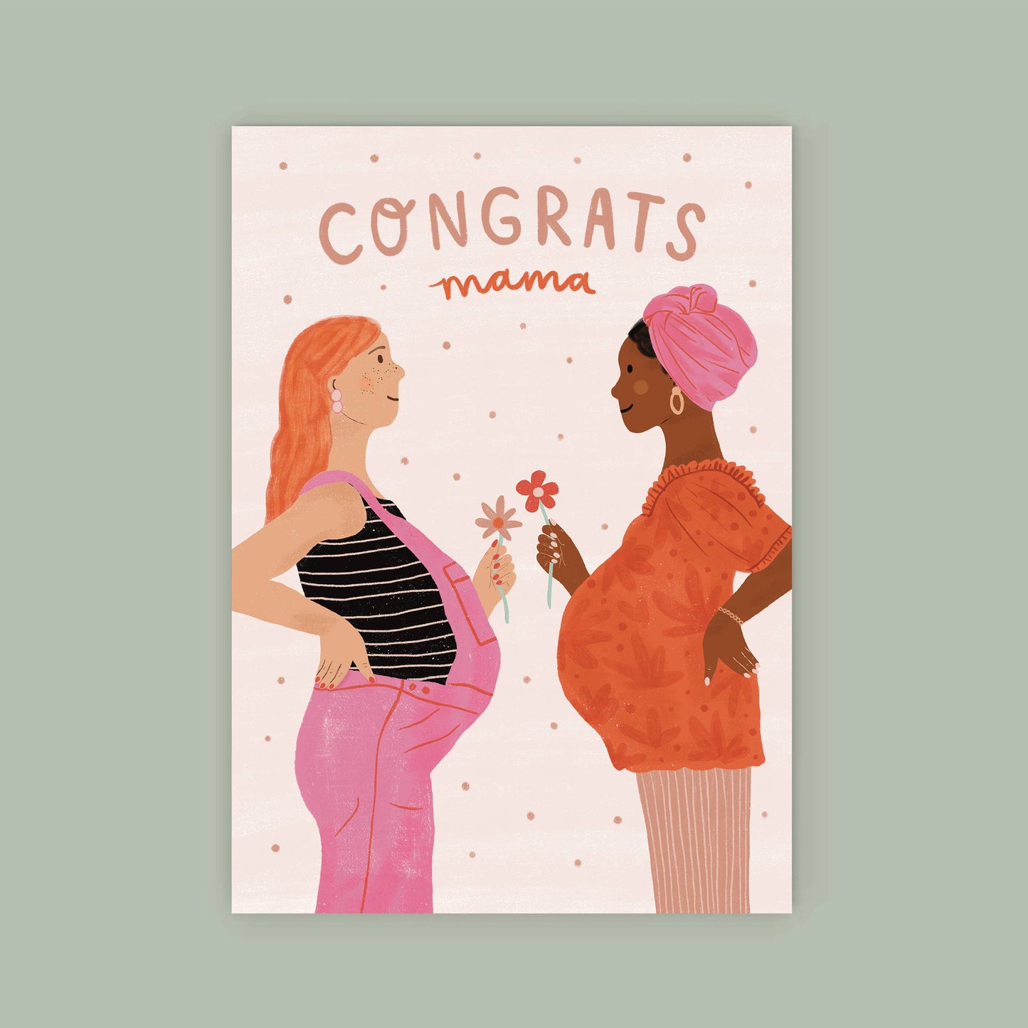 Lauren Sissons Studio - Congrats Mama Greeting Card - New Baby | Baby Shower Card