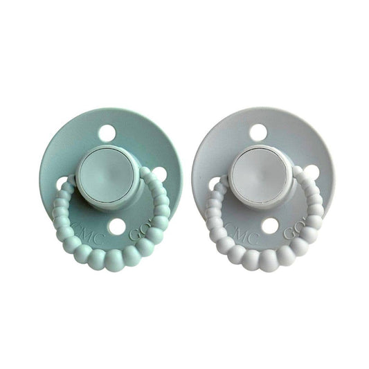 CMC Gold - CMC 'Bubble' Dummies Sage + Light Grey: Size 1