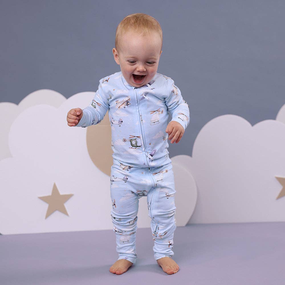 Snuggle Hunny - Taking Flight Organic Snugglesuit Convertible Romper