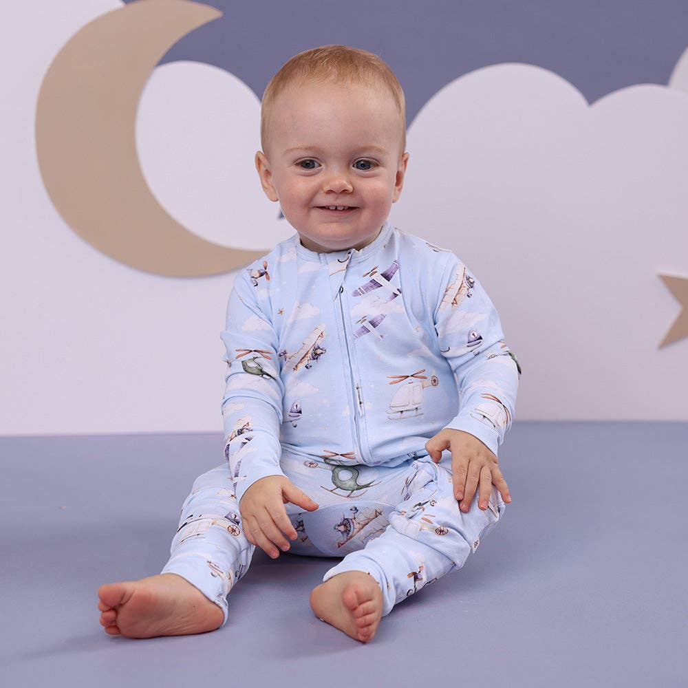 Snuggle Hunny - Taking Flight Organic Snugglesuit Convertible Romper