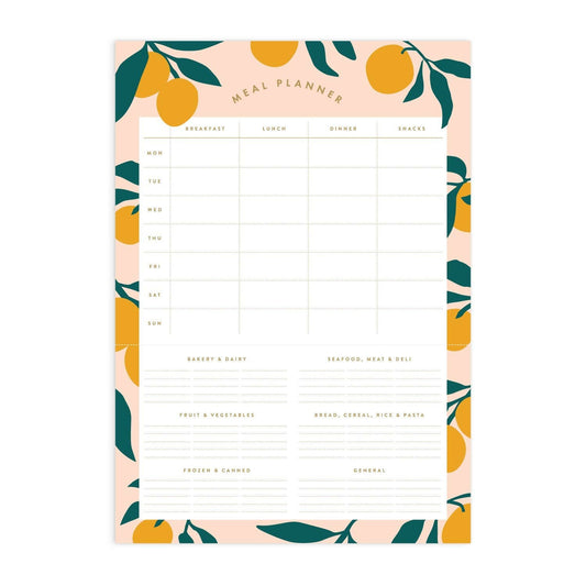Fox & Fallow - Lemons A4 Meal Planner Magnet Notepad